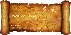Osvalda Anna névjegykártya